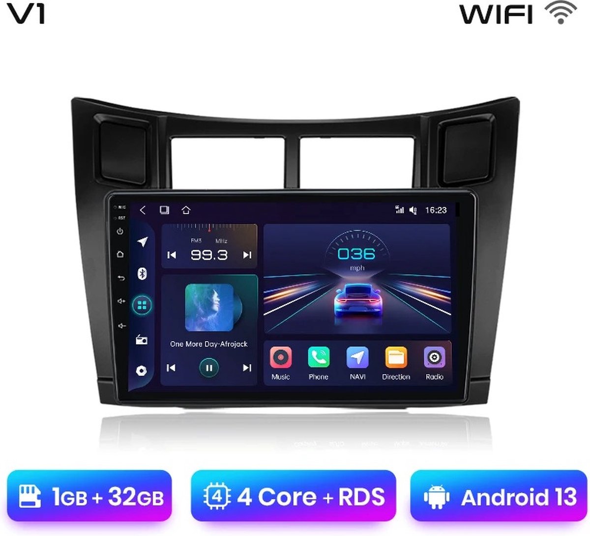 Autoradio - Android Carplay - Bluetooth Radio - Toyota Yaris 2005 - 2012