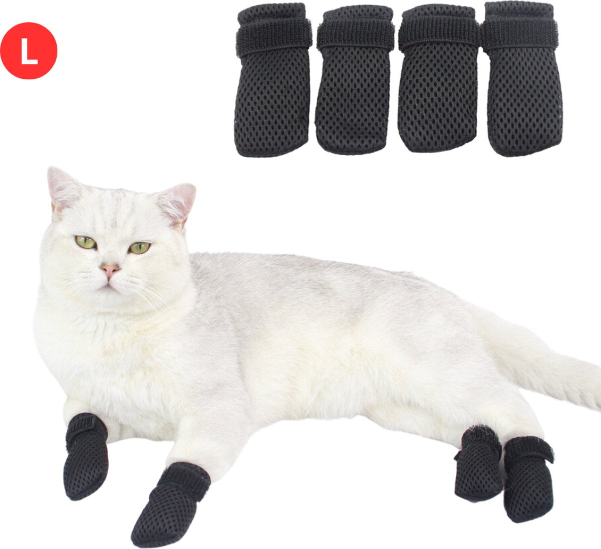 Krab Bescherming Katten - Nagelhoesjes Kat - Anti Krab Katten - Kattennagels - Maat L - Zwart