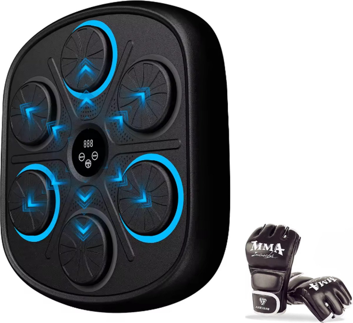 Muziek boksmachine met MMA handschoenen - Intelligente bokszak - HD scherm - Bluetooth - Training op Niveau - Boxing - Sparren - Fitness - MMA