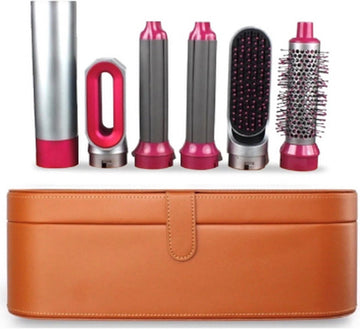 Hairwrap pro - 5 in 1 multistyler - Airstyler - Krultang - Föhn - Haarborstel föhn - Incl. leren opbergcase