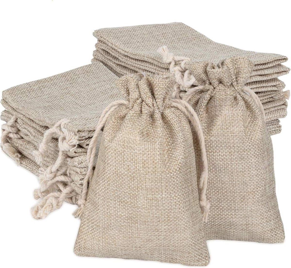 Jute zak 25 stuks trekkoord 10 x 15 cm kleine zakken stoffen om te vullen linnen zakjes adventskalender sieraden lavendelbloesem gastgeschenken doe-het-zelf handwerk
