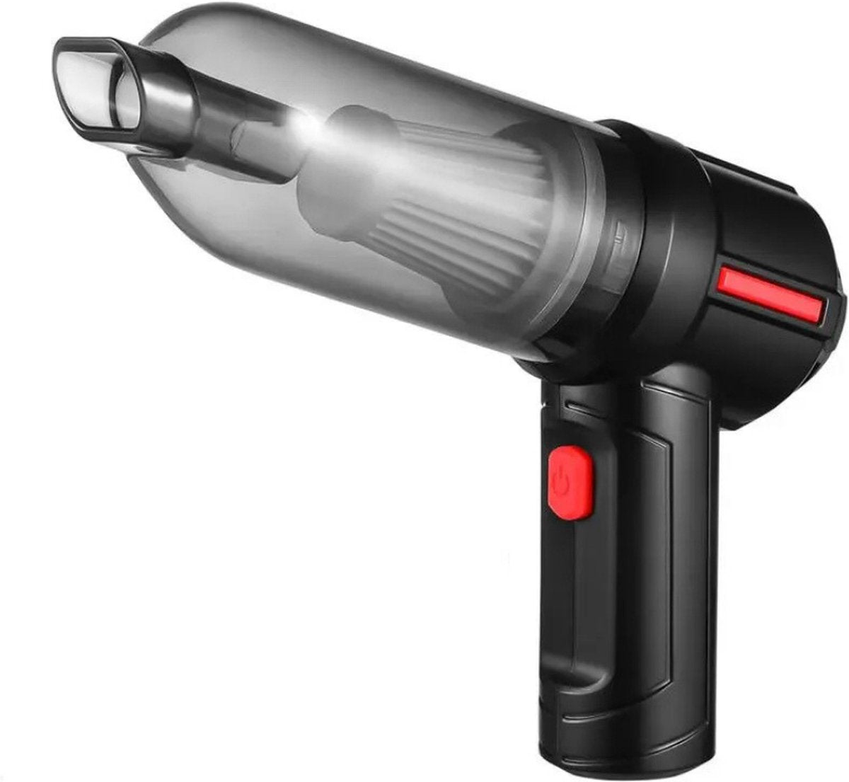 P&P Goods Air Duster - Perslucht - Stofreiniger - Auto Stofzuiger - Mini Stofzuiger - Kruimeldief - Draadloos - Zeer Krachtig - Inclusief Verschillende Opzetstukken -24.4 X 7.2 X 15.7 Cm - Zwart