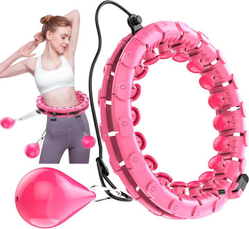 Smart Fitness Hoelahoep voor Gewichtsverlies met Massagenoppen en 24 Afneembare Hoepels - Geschikt voor Kinderen en Volwassenen - Beginners Afvallen Training Hula hoop