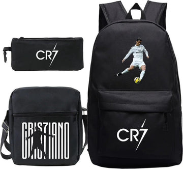 Verkoop Nederland® - Kinder rugzak - Voetbal - Ronaldinho Star - Met Laptop Vak - School Rugzak - Gratis Potlood Tas + lunchtasje - Schooltassen Voor Jongens En Meisjes - Beste Cadeau - R-Ronaldo