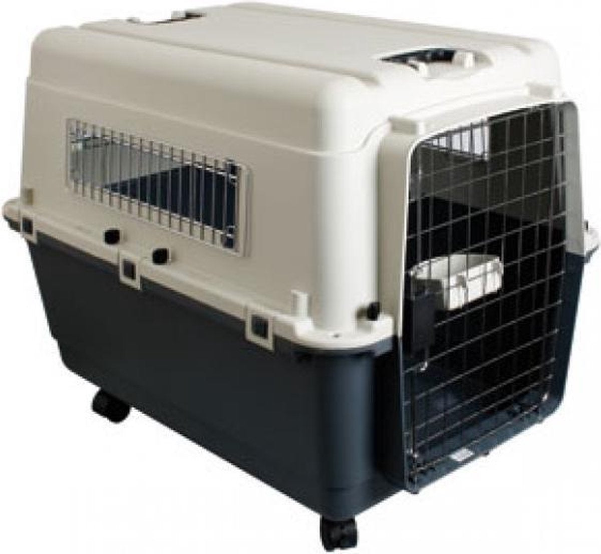 Transportbox Reisbench Autokooi Hondentransportbox Vliegtuigkennel Nomden - L - 81 x 56 x 59 cm + wielen