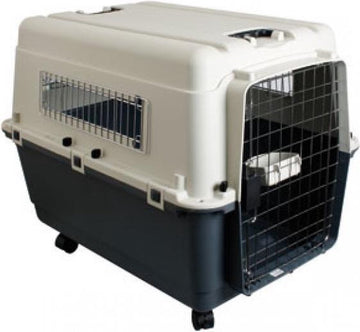Transportbox Reisbench Autokooi Hondentransportbox Vliegtuigkennel Nomden - L - 81 x 56 x 59 cm + wielen