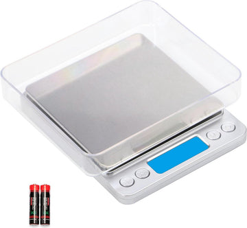 Digitale Keukenweegschaal - Keukenweegschaal 3kg-0.1g Pocket Food Scale Gram en oz voor Gewichtsverlies Koken Bakken Sieraden - Hoge Precisie Gramschaal met 6 Eenheden Koffieweegschaal - 2 Dienbladen LCD Tarra