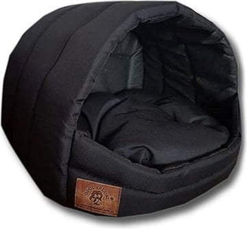 Hondencave - Hondenmand Cave – Cozy Hondengrot – Dierenslaapzak – Hondenslaapzak – Kattenhol – 2-IN-1 - Zwart