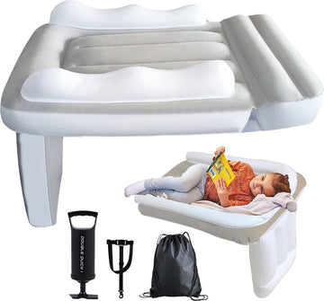 Opblaasbaar Vliegtuigbedje - Babybedje Vliegtuigmatras - Autobedje - Inclusief Opbergtas, Opblaaspomp en Spanbanden - Veilig en Comfortabel - Compact en Waterbestendig voor Onderweg