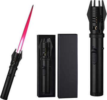 Windproof Metal Gas Refillable Butane Lighter - Lightsaber Kitchen Cooking Torch Lighter - Jet Torch Lighters for Cigar BBQ Baking - Gift for Man - Frosted Black