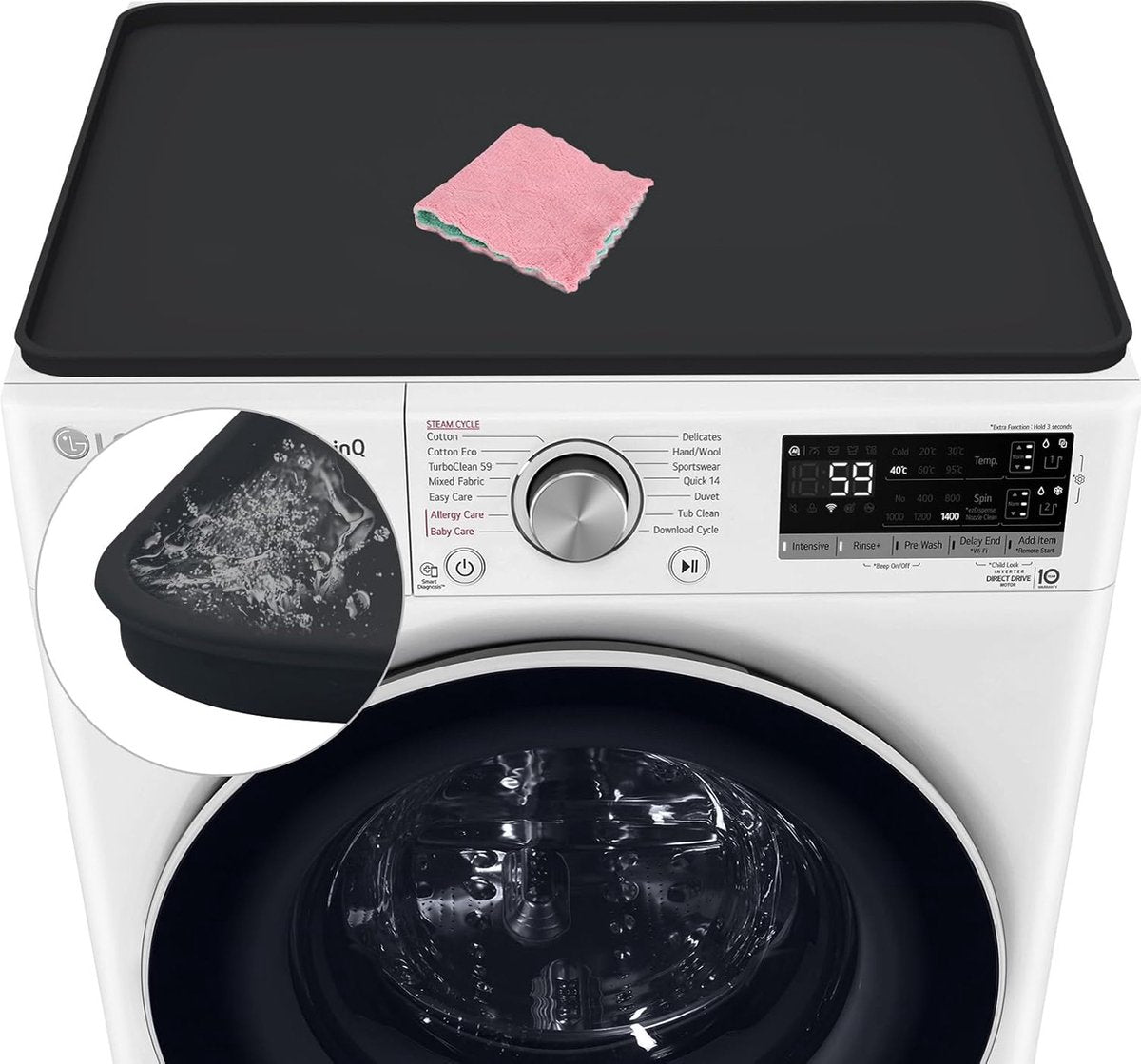 Wasmachinepad siliconen antislipmat wasmachine droger, wasmachinehoes 60x60 wasruimte keukenwerkblad badmat, rubberen waterdichte hoes deksel beschermende matten isolatiemat