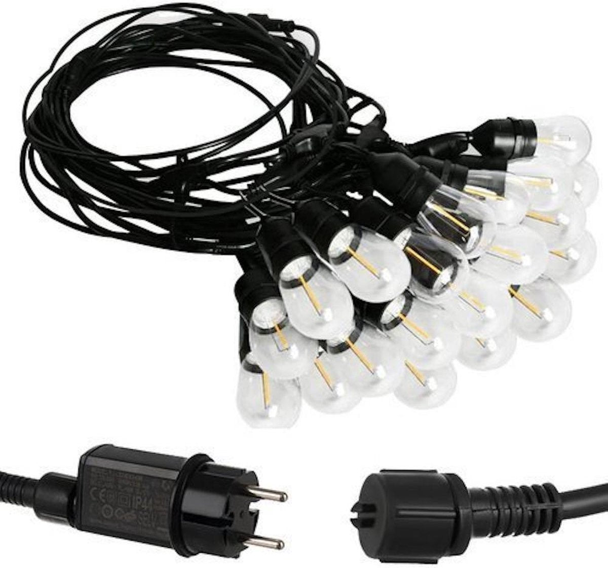 EASTWALL Lichtsnoer - Waterbestendig lichtsnoer voor buiten - Warm wit licht - Tuinlampjes - 11.6 meter prikkabel - Waterbestendig IP44 - Zwart