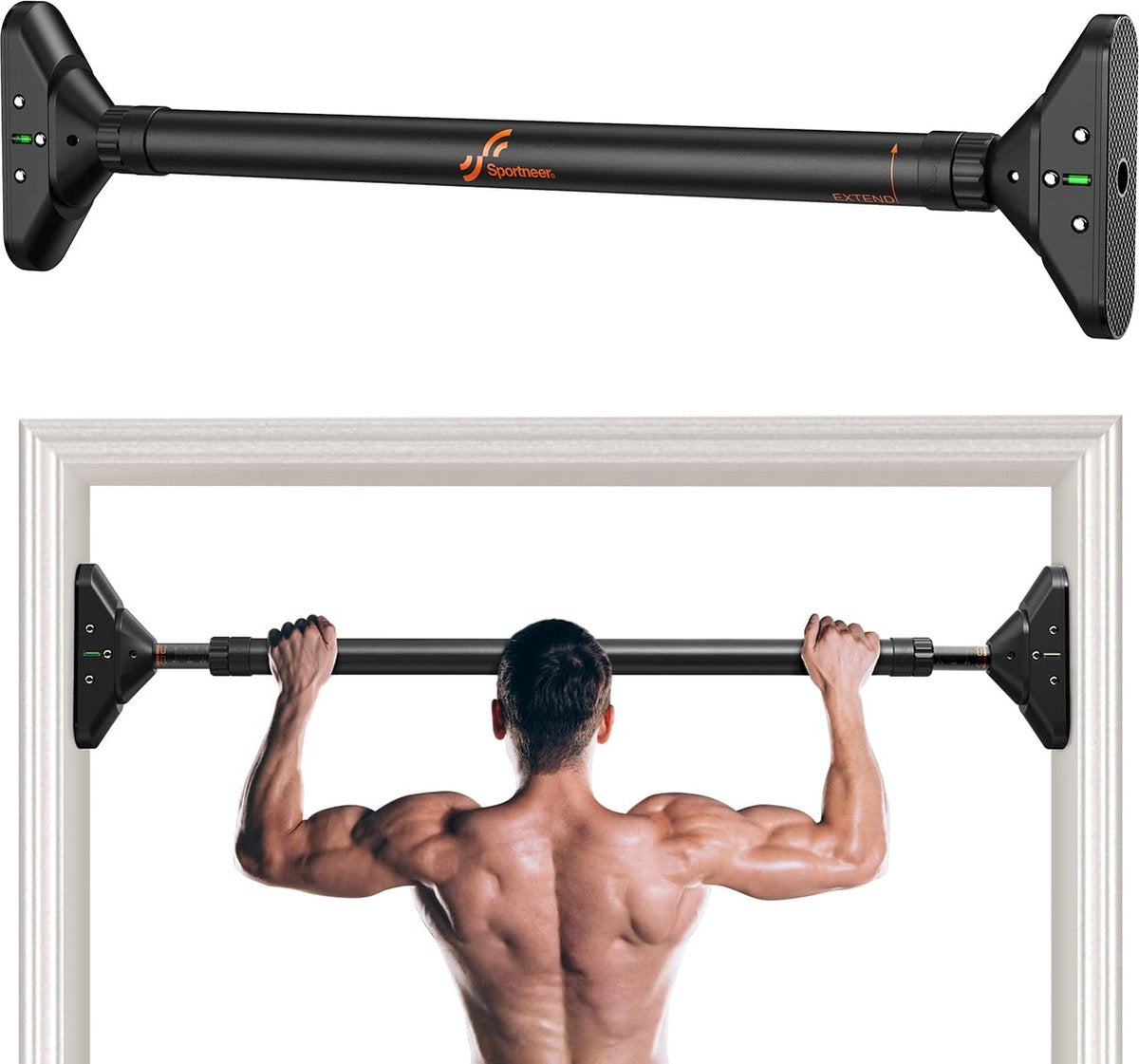 Verstelbare Deurframe Pull Up Bar - Geen Schroeven - Tot 200kg - Sportneer