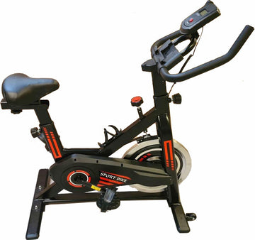 Hometrainer voor thuis, indoor spinningfiets, studiokwaliteit, groot tweerichtingsvliegwiel, stationaire riemaandrijving, verstelbaar zadel, LCD-scherm