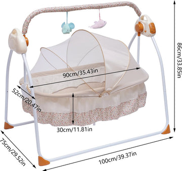 MazrekuHome® - Babyschommel - Schommelstoel baby - Elektrische wipstoel - Bluetooth muziek - Verstelbaar in verschillende standen