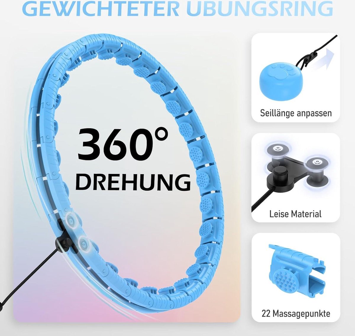 Hoola Hoop Fitness volwassenen gewogen hoelacirkel hoelahoepel met zoete gewichtsbal- Infinity Fiteness Hoop Plus Size- 24 afneembare schakels- vrouwen slimme trainingsapparatuur