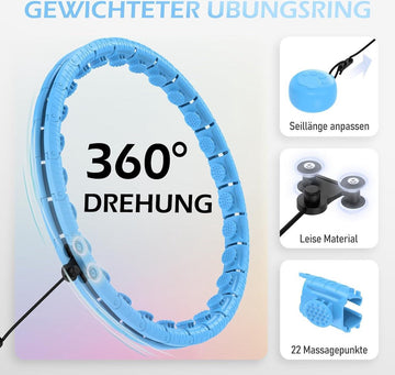 Hoola Hoop Fitness volwassenen gewogen hoelacirkel hoelahoepel met zoete gewichtsbal- Infinity Fiteness Hoop Plus Size- 24 afneembare schakels- vrouwen slimme trainingsapparatuur