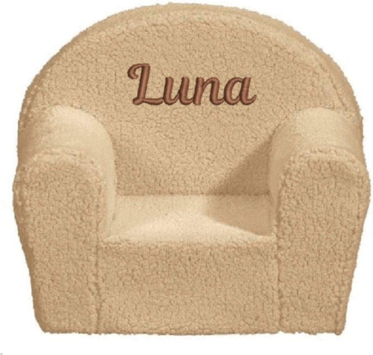 Teddy kinderstoel beige met geborduurde naam