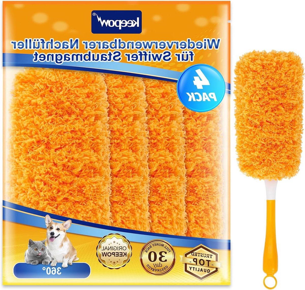Navulling herbruikbare stofmagneet - Swiffer stofmagneet XXL & Swiffer Duster 360° - plumeau navulverpakking (4 stuks) Plumeau