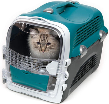 Katten Reismand Cabrio Carrier Transportbox voor Katten - Turquoise Grijs