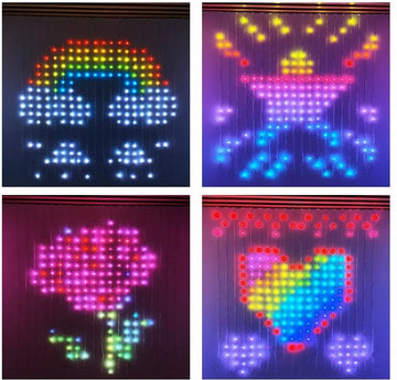 Smart Lichtgordijn - LED Gordijn - 400 Leds - Smart App Gordijnverlichting - Led String Licht - IP65 Waterdicht - Programmeerbaar Patroon En Tekst - 2x2 Meter - Kerst Bruiloft Slaapkamer Decor
