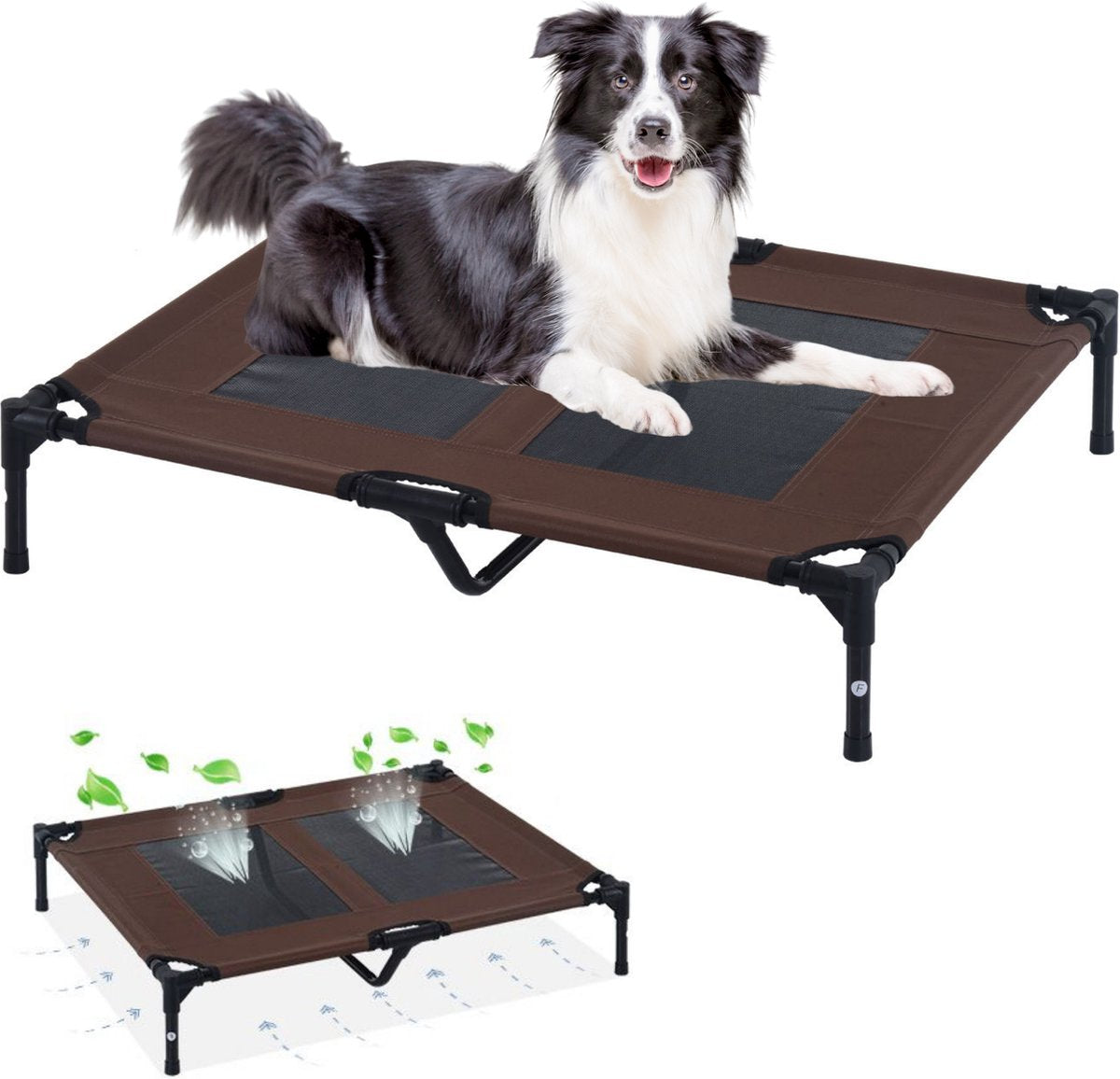 Hondenbed - Hondenstretcher - Honden ligbed - L - Draagbaar - 92Lx76Bx18H cm - Bruin