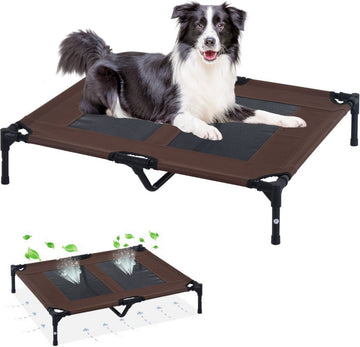 Hondenbed - Hondenstretcher - Honden ligbed - L - Draagbaar - 92Lx76Bx18H cm - Bruin