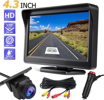 Achteruitrijcamera - Achteruitrijcamera nachtzicht - Achteruitrij camera voor auto, camper, caravan, vrachtwagen - Waterdicht - Complete set
