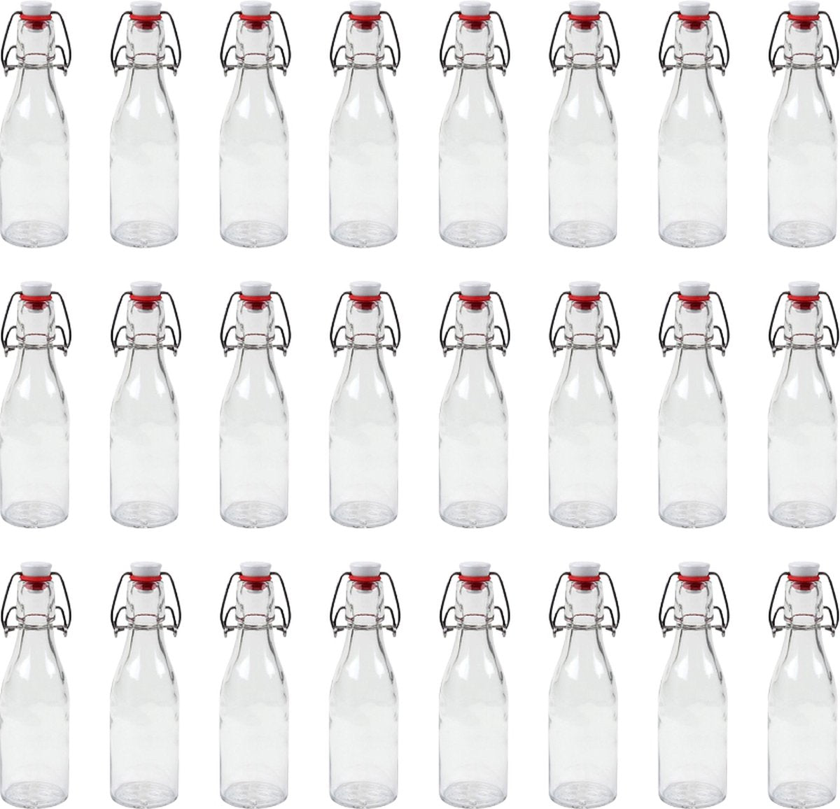 RANO - 24x beugelfles 200ml - Luchtdicht - fles met beugelsluiting / beugelflessen / weckfles / inmaakfles / sapfles / glazen flesjes met dop / decoratie
