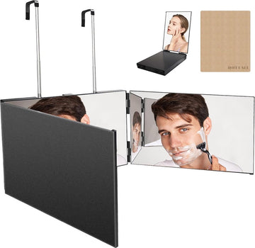 360 graden spiegel, 3-weg spiegel met haak, verstelbare make-upspiegel, scheerspiegel, kappersspiegel voor badkamer, slaapkamer, douche, scheren styling knippen