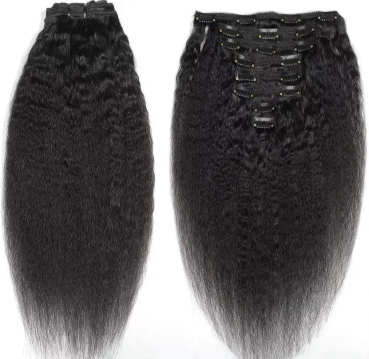 100% human hair echte mensen haar, remy hair, Haar extensions hairextensions haarextensions zwart met lichte krullen 40 cm lang