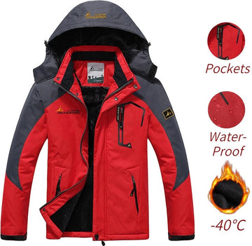 SPARK JOY® - Winter Parka Mannen - Winterjas Heren - Wint dicht - Maat XL - Rood