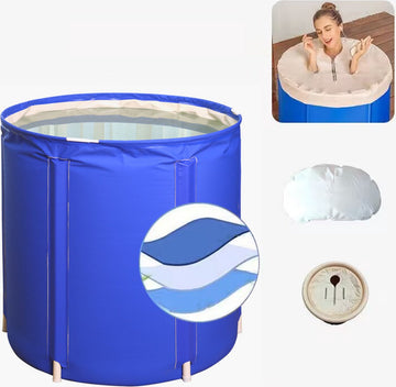 Mobiele zitbad - energiebesparend en toch lekker in bad - Voor Volwassenen en Kinderen - 70x70x65 cm - Blauw