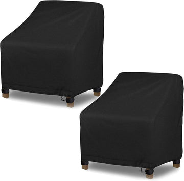 2 stuks beschermhoes voor tuinstoelen, afdekking voor tuinmeubelen, 420D Oxford, waterdicht, winddicht, uv-bescherming, voor tuinstoel, stapelstoelen
