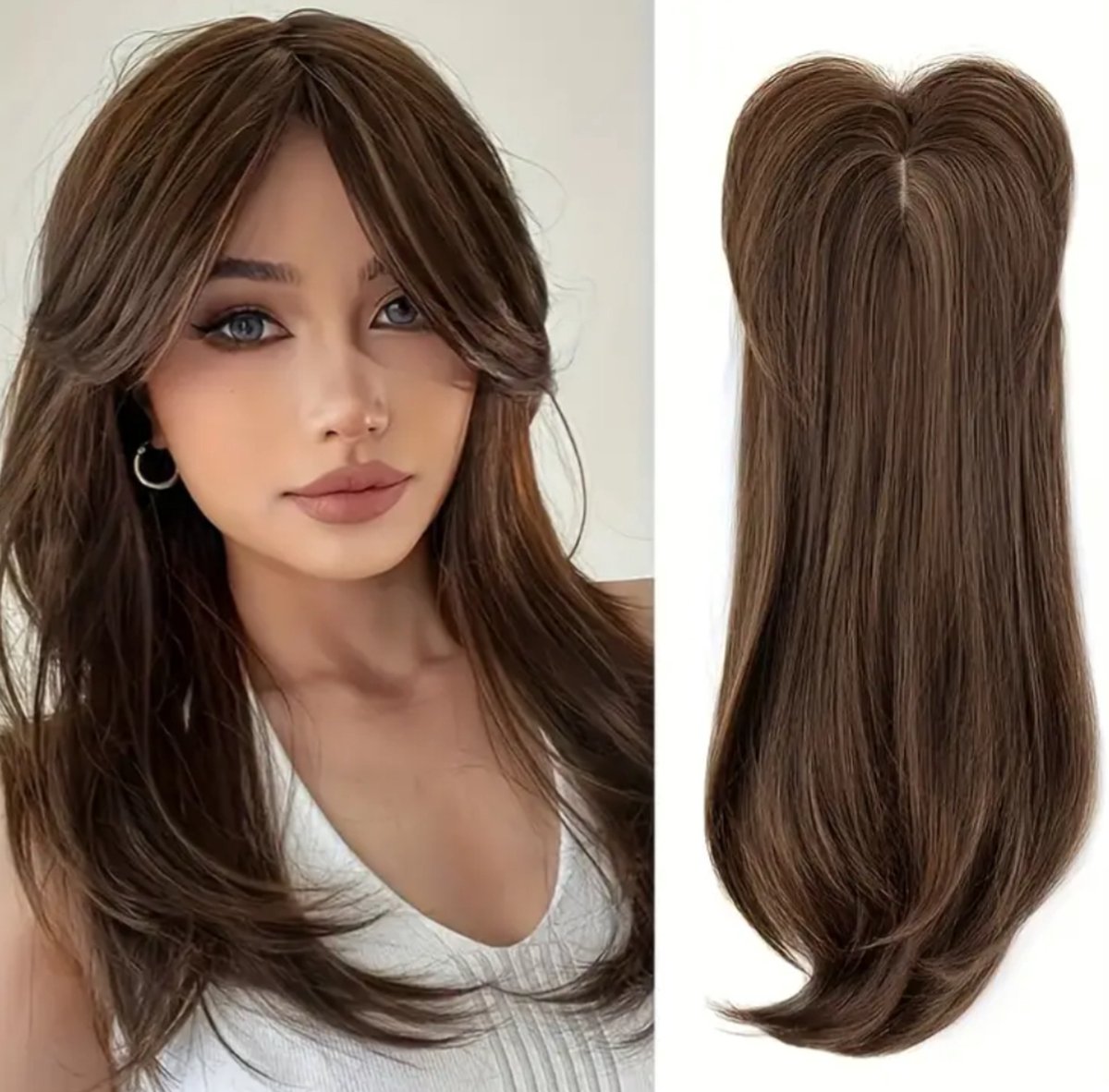 sinterklaas kerst cadeau 55,88 cm Lange Gelaagde Haar Topper - Natuurlijke Ombre Blonde met Donkere Wortels - goede kwaliteit Vegan Haarstukjes voor Direct Volume op Dunner Wordend Haar - Stijlvolle Dames Haarstukk
