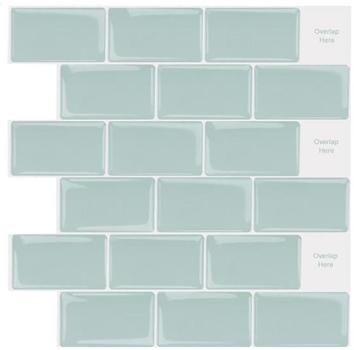 Overlappende Muurstickers - 10 Stuks - 3D Plaktegels - Muurstickers Woonkamer - Tegelstickers Slaapkamer - Wandpanelen - Zelfklevend Behang - Mint Groen