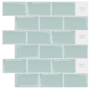 Overlappende Muurstickers - 10 Stuks - 3D Plaktegels - Muurstickers Woonkamer - Tegelstickers Slaapkamer - Wandpanelen - Zelfklevend Behang - Mint Groen