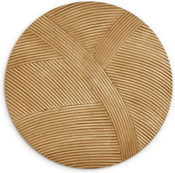 WallCircle® Wandcirkel 90 x 90 cm - Muurcirkel Structuur - Natuur - Rotan Kunst - Natuurlijk Modern - Muurdecoratie woonkamer - Wanddecoratie slaapkamer - Kamer decoratie accessoires - Ronde schilderijen - Woonaccessoires cirkel binnen