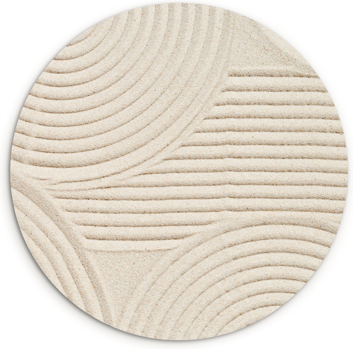 WallCircle - Wandcirkel abstract patroon 90x90 cm - Muurcirkel schilderij binnen - Wandbord rond slaap kamer - Huis decoratie woonkamer - Wanddecoratie cirkel schilderijen - Beige slaapkamer accessoires - Muurcirkels - Wonen & interieur