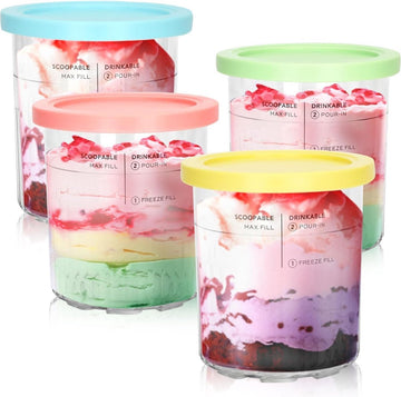 Ninja Creami Deluxe container, bakjes, bekers, vervanging geschikt voor Ninja Creami DELUXE Pint 680ml NC501 en Ninja - NC501 & NC500 - lekbestendige ijscontainer, vaatwasserbestendig
