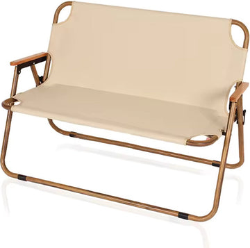 Opklapbare bank - Bankje - Voor Balkon / Camping / Tuin - 113x74 cm - Beige
