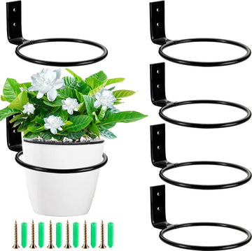 6 stuks wandmontage bloempot 10 cm bloempothouder wandring wandmontage plantenhouder voor huis tuin balkon zwart