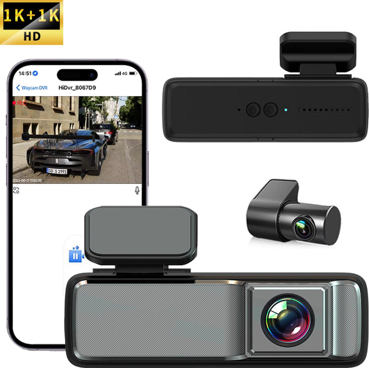 Xcruiser UHD Dual-Channel Car Dash Cam Front and Rear DVR Camera Registration for Vehicle Black Box