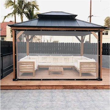 Dekzeil, Tuinscherm, Transparant, met Oogjes, Outdoor PVC, Scheidingsgordijnen, Dekzeilen voor Paviljoenen, Pergolas, Balkons, Tuinen, Zijpanelen Etc, Weerbestendig Dekzeil, Maat: 2x5 m