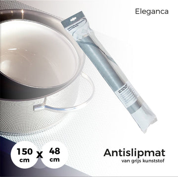 Eleganca antislipmat op rol voor keuken en kastlades - 48x150cm 1.2mm dik - grijs - hoge kwaliteit rubber - anti schuiven