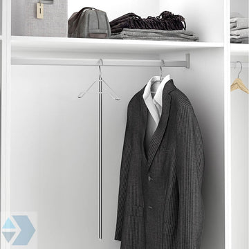 Eleganca luxe lange kledinghanger - kostuumhanger - stevig verchroomd metaal - kledingkasthanger - 1 stuk - 45x78.5 cm