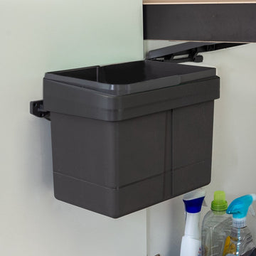 Eleganca uitdraaibare Afvalbak 15L - Inbouw Prullenbak - Inbouw Afvalemmer - Inbouwvuilbak - Afvalemmer Keukenkastjes - Vuilnisbak - Antraciet
