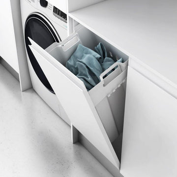 Eleganca uitneembare wasmand - 50L - wit - hoge kwaliteit kunststof - eenvoudig te monteren - met bevestigingsmateriaal