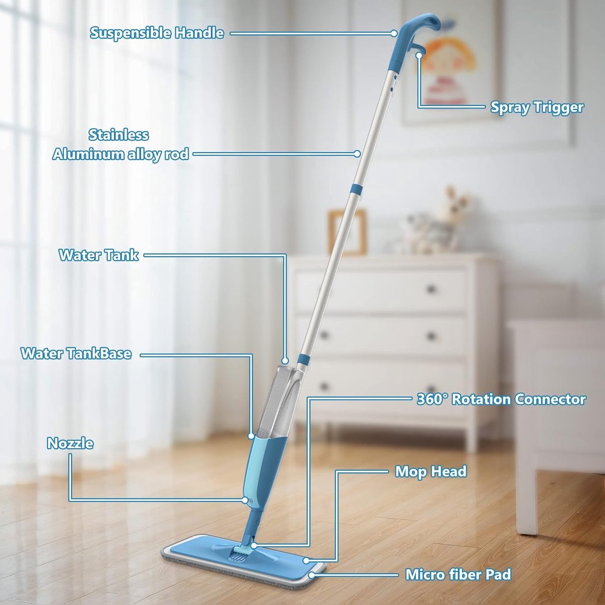 Elektrische Dweil - Elektrische Dweil Vloerreiniger - Elektrische Mop - Dweilapparaat