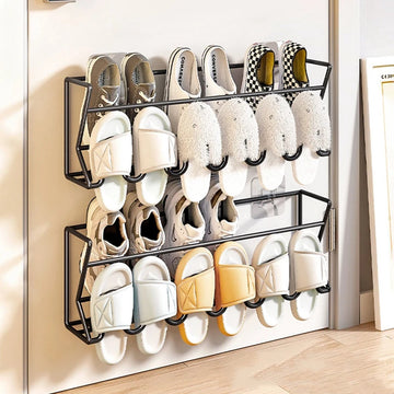 Schoenenrek - Schoen Opbergrek - Rek Voor Schoenen - Opbergrek - Muur Bevestigt - Organizer - Zwart